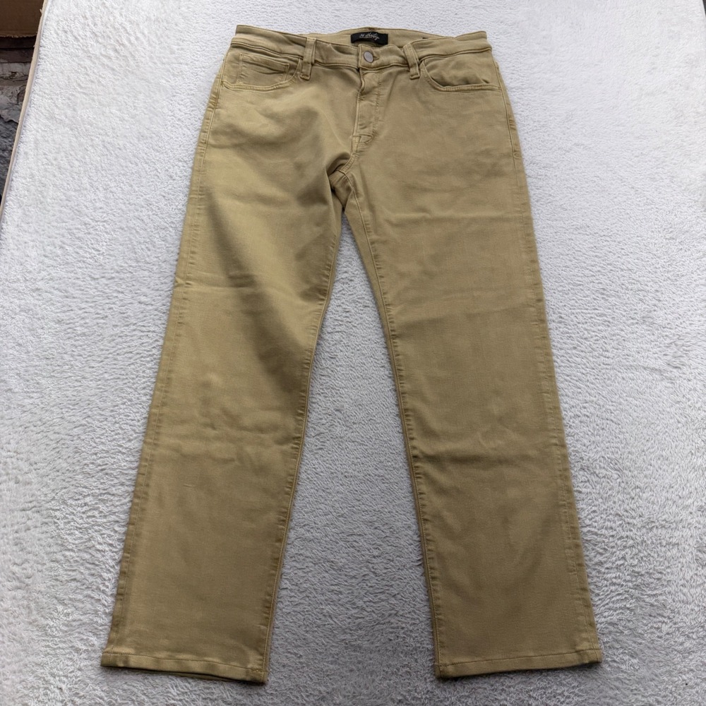 34 Heritage Courage Mens Straight Leg Pants Tan Khaki Mid-Rise 36x34 Stretch